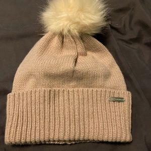 Steve Madden Pink Beanie with Puff